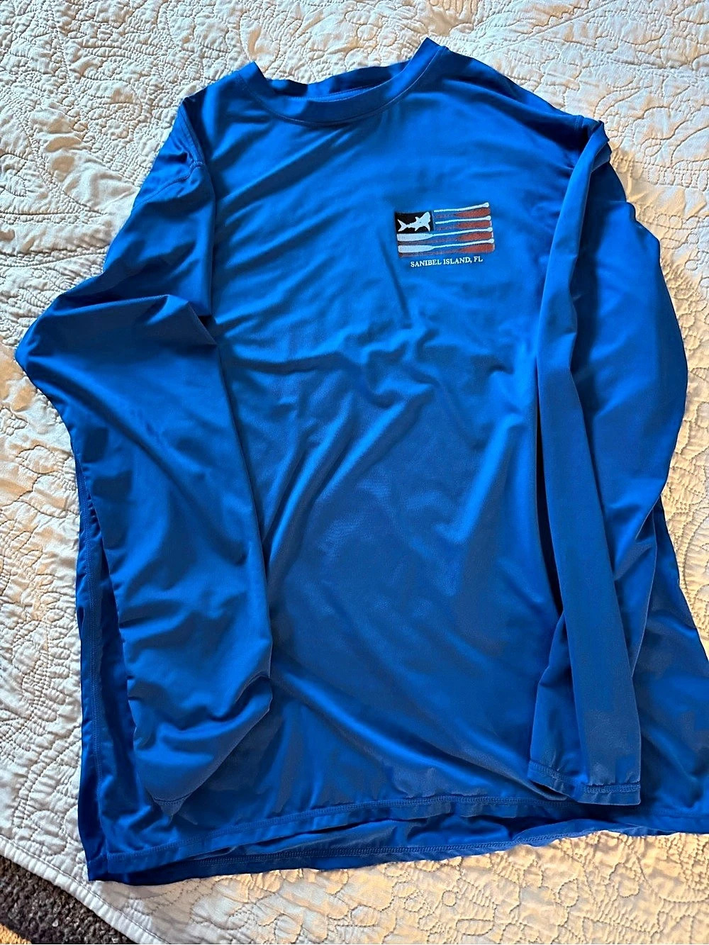 Men's Long Sleeve Graphic Tee in Blue